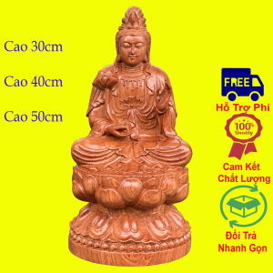 Tượng phật đại thế chí bồ tát cao 30 40 50cm chất liệu gỗ hương cực đẹp