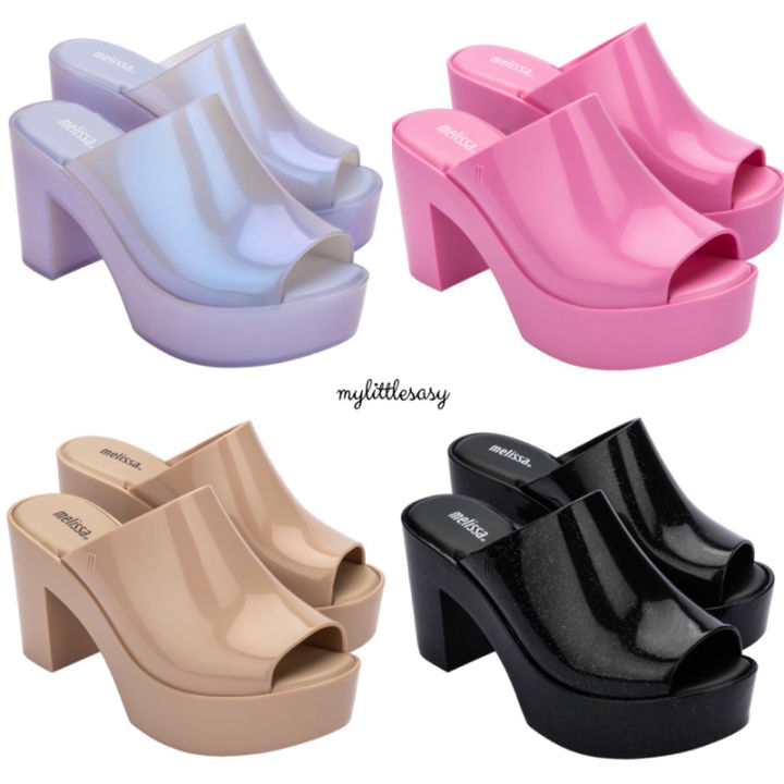 Melissa Mule Ad Mid Heel Pointed Toe Plain Design Women Shoes