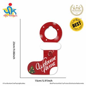 Christmas Doorknob Ornaments Santa Claus Decor Festive Wooden Door Hanger Decorations Perfect Holiday Party Supplies