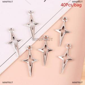 [COD] MINIFRIUT 40pcs 23x10mm Antique Color Openwork Star Charms For Jewelry Making Diy Accessories