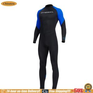 [Chinatera Brand Store]Men Diving Protection Clothes Long Sleeve Sunscreen Snorkeling Surfing Swimsuit Cold Proof with Zipper Anti-scratch Breathable Outdoor Accessories