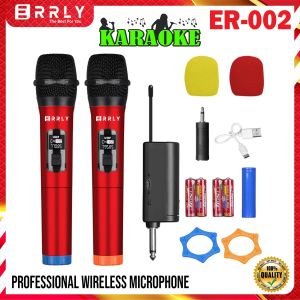 Mic Karaoke Microphone Wireless Tanpa Kabel MIC2 MIC1 ERRLY ER001 Single ER002 Dual Digital LED Mic Karaoke GENGGAM