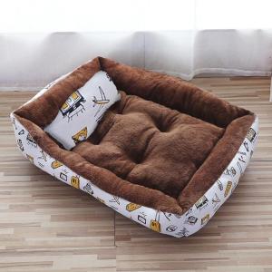 【Free Pillow】Pet Dog Cat Washable Cotton Cushion Sleeping Bed Dog Bed Washable Large Dog Bed Soft Comfortable