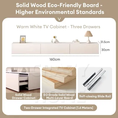 【In Stock-ships within 24H】Wooden TV Cabinet/TV Media Storage Cabinet/Rak TV/Multi-functional TV Console/Kabinet TV/Living Room Furniture電視櫃