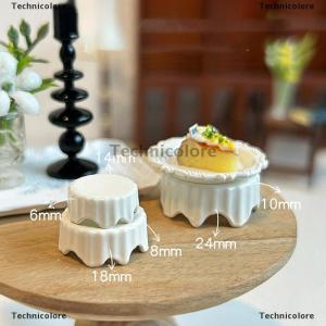 [COD] Technicolore 3ชิ้นอุปกรณ์เสริมตุ๊กตาเด็กผู้หญิงของเล่นขนาดเล็ก1 12บ้านตุ๊กตาเค้กแท่นวางจานตกแต่งขนมหวาน