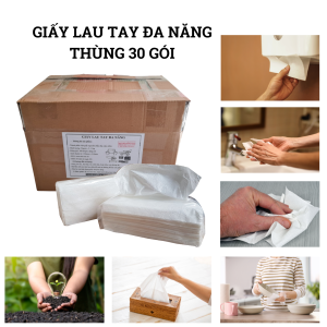 [LT1-T30] Thùng (30 gói) giấy lau tay đa năng 100 tờ/gói