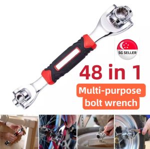 [SG SELLER] 48 in 1 Multifunction Socket ToolsWrench Works with Spline Bolts Torx Square Damaged Bolts and Any Size Standard or Metric