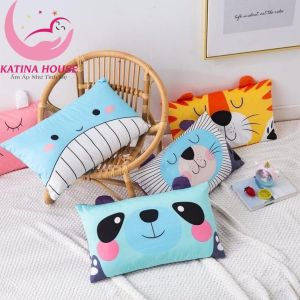 Gối trẻ em 1-5 tuổi (hàng loại I) cotton thoáng mát nhiều họa tiết hình thú siêu cưng kt 30x50cm