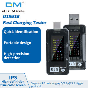 Diymore Máy kiểm tra đồng hồ đo điện áp/dòng điện/dòng điện đa năng USB 0.96 inch 4-25V 5A/inch Máy phát hiện sạc nhanh di động PD