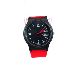 Q&Q (VP46J025Y) Black Case Red Strap Sport Resin Watch