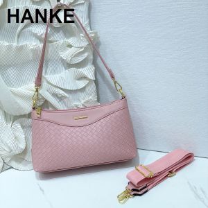 HANKE Womens Braided Shoulder Bag PU Leather Crossbody Sling Bag