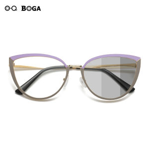 OQ BOGA Kính Máy Tính 10 Kiểu Phi Giới Tính Chống Tia Cực Tím Kính Râm Đổi Màu Chống Ánh Sáng Xanh Gọng Mắt Mèo Kim Loại Bức Xạ
