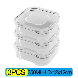 6Pcs Refrigerator Frozen Meat Box with Lid Food Preservation Box Transparent Freeze Meat Fresh-Keeping Crisper 350/650ml