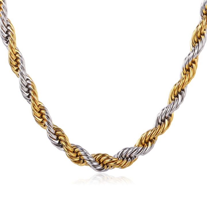 [Clearance] U7 Intercolored Stainless Steel Chain for Men/Women Cable Link  Necklace Lazada PH