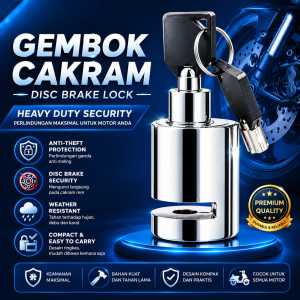 Kunci Gembok Cakram Sepeda Motor Kunci Cakram Motor Lock Disc Brake Baja Universal