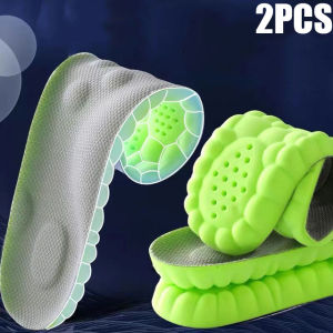 4D High-elasticity Latex Sport Insoles Soft Shoe Pads Breathable Deodorant Shock Absorption Cushion Arch Support Insole Men Women