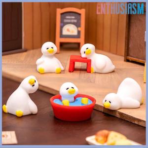 【Enthusiasm】🌟🌟【Hot Sale】🎈 Miniatures Figurines Cute White Duck Animal Micro Landscape Ornaments For Home Desk Decoration Gardening Accessories