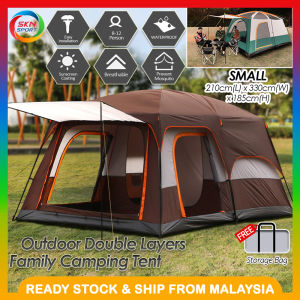 SKN SPORTS 𝐇𝐨𝐭 𝐒𝐞𝐥𝐥𝐢𝐧𝐠 KH003 Double Layers Tent 8-12 Person (Available in Big/Medium/Small) Large Camping Tent Waterproof Family Tents for Outdoor Double Layers Event Luxury Khemah Besar Camping