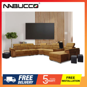 Nabucco N361 Coco 7 Seater + Console Corner Set [Can Choose Casa Leather or Water Resistance Fabric][Delivery West Malaysia ]