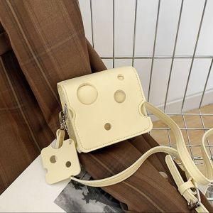 2023 NEW NICHE DESIGN SMALL SQUARE BAG CROSS BODY BAG FASHION CUTE MINI SHOULDER BAG HOLE CHEESE TRIANGLE  MESSENGER BAG WOMEN FASHION