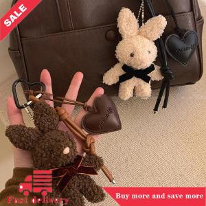 [COD] Kawaii Plush Rabbit Keychain Y2K Cute Sweet Bunny Stuffed Keyring Backpack Pendant Bag Hanging Decoration For Girls Gift