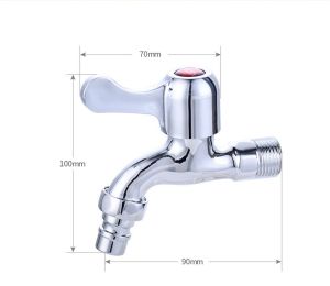 New 2 pcs Wall Mounted Zinc Silver Water Wall Small Taps Decorative Garden Faucet Long Washing Machine Water Tap Basin Bibcock