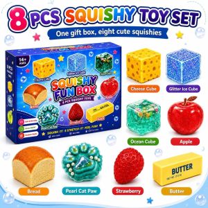 8 in 1 Squishy Pack Squeeze Fun Box Slow Return Squishy Blind Box Desk Decor Stress Balls for Adults Creative Gift