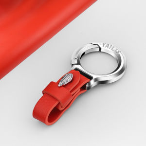 High End Car Keychain Waist Hang Anti Lost Keychain Leather Keychain Safety Hook