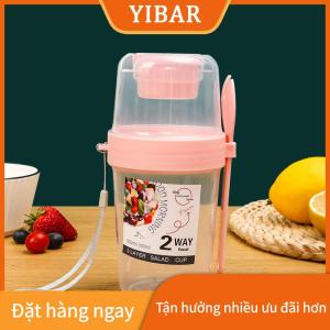 MAOHONG Bữa ăn sáng trái cây Yến Mạch Sữa chua salad cup với nắp và muỗng hai lớp thực phẩm lưu trữ Bento hộp thể Dục Giảm Béo côn bát
