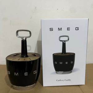 ที่ใส่ช้อนส้อม SMEG ดีไซน์พรีเมียม ทรงโมเดิร์น พร้อมฝาไม้