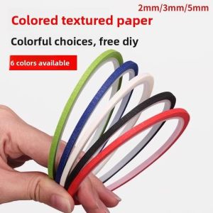 1Roll Ultra-fine Ultra-narrow 2-3-5 Mm Wide Color Tape Hand Account Solid Color DIY Positioning Marking Line Prop Marking Can Be Hand-torn Non-marking Paper Sticker