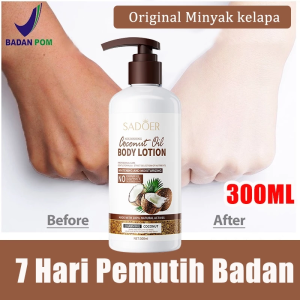 【Harga Diskon】300ml Coconut Oil Body Lotion Healthy White Body Lotion Coconut Oil Moisturizing Whitening Body Lotion Refreshing Perfume Body Cream Nilai yang bagus