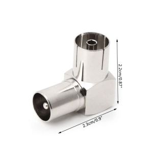 PL NEX 90° TV Aerial Cable Adapter RF Coaxial F Female to TV Male Plug to Female Socket
