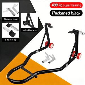 【New Upgrade】2 In 1 Motorcycle Paddock Stand front rear wheel parking rack repair support frame tire maintenance tool
