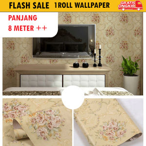 Wallpaper Dinding Motif Shaby Cream 10m x 45cm