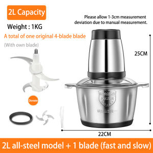 (1-3 Days Delivered)2L Electric Meat Grinder Home Food Processor Kitchen Multifunctional Blender stainless steel meat mixer slicer electric绞肉机