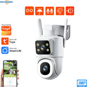 Outdoor Smart Life Dual Lens IP WiFi PTZ Camera Auto Tracking 2 way audio Color Night Vision Tuya CCTV Security Camera