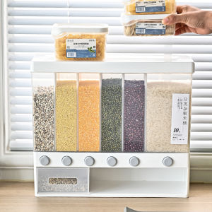 Sealed Rice Storage Box Wall Mounted Cereal Grain Container Dry Food Dispenser Grain Storage Jar Kitchen Storage Tools