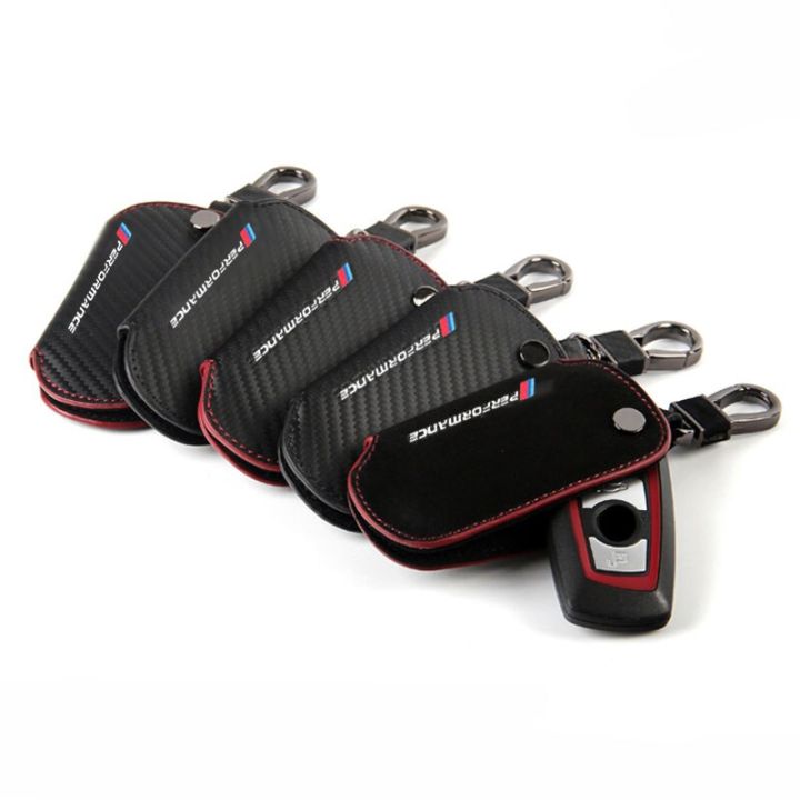 Carbon Fiber Leather Car Key Sticker Key Case Cover For Bmw E46 E39 E90