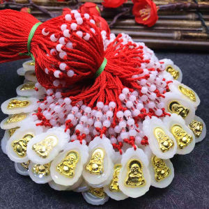 New product Gold-inlaid jade zodiac pendant Guan Yin Buddha Zodiac Pendant Imitation Hetian Jade Street Vendor Promotional Gifts Wholesale
