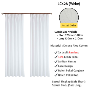 Curtain Langsir Tingkap Pintu Dapur Sliding Door Murah Hook Type Cangkuk Semi Blackout Door Curtain Tirai 窗帘 窗帘布 LK