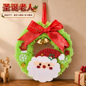 GAOSU Santa Claus DIY Christmas Wreath Pendant Snowflake Elk Christmas Toy Creative Bell Xmas Non-Woven Charms Kindergarten
