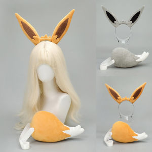 Eevee Cosplay Ears Hair Hoops Fox Tail Cosplay Props Eevee Ears Hairband Furry Tails Costume Accessories2026