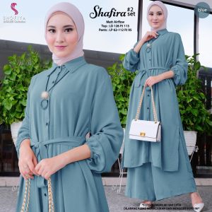 Setelan Jumbo LD 126 Shafira Bahan Crinckle Airflow Fashion Muslimah Simpel Kekinian