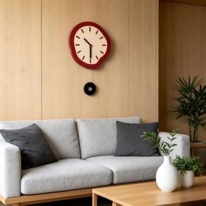 FFBH Modern Pendulum Wall Clock Silent Irregular Melting Shape Living Room Non Ticking Wall Clocks Artistic Background Decoration P9M4Y