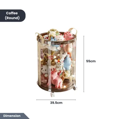Easyhome.sg [Clear & Large Capacity] Storage Bin with Wheels - Doll Plush Toy Organiser / Clothes Storage Basket
