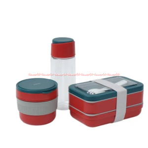 Kris Lunch Box Set With Bottle Kotak Makan Dengan Botol Minuman Tempat Sambal Warna Pink Orange Hijau Orange BPA Free