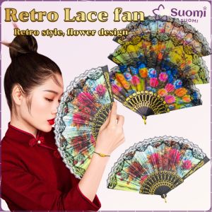 Suomi Lace Silk Folding Fan Dance Fan Portable Folding Gifts Fans
