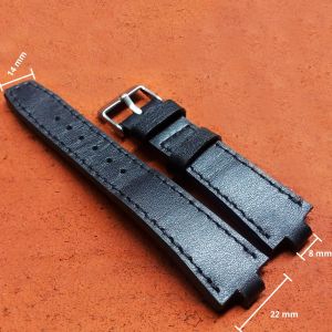 Strap Tali Jam Tangan Kulit Sapi Pull Up Uk 22mm Hitam Garansi 1 Tahun