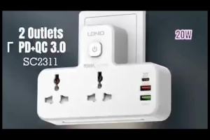 LSG Multifunction Wireless Extension Outlet With Touch Control Switch Nightlight 1 PD And 2 USB Port Fast Charging 2 gang Wall Universal Socket With Switch Adapter US and UK plug